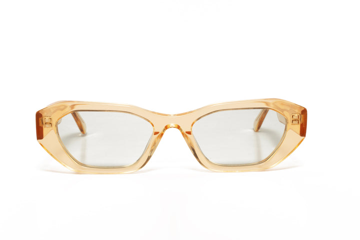 ESME crystal / light blue polarized cat-eye sunglasses, front view
