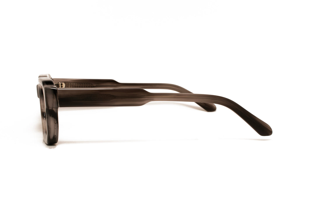 ASTER marble grey / grey polarized rectangle sunglasses, side view