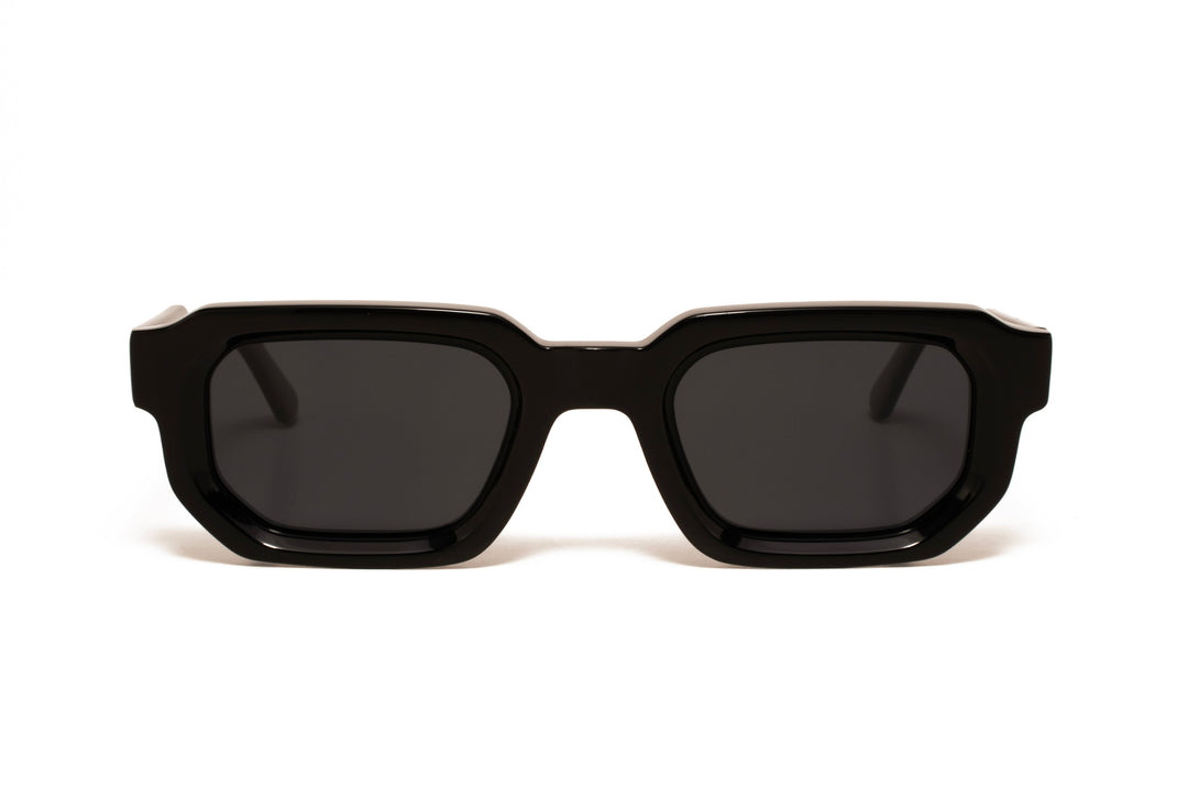 ASTER black / grey polarized rectangle sunglasses, front view