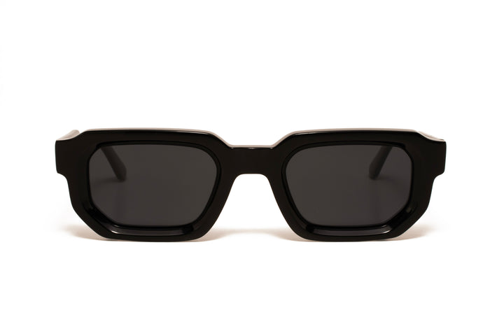 ASTER black / grey polarized rectangle sunglasses, front view