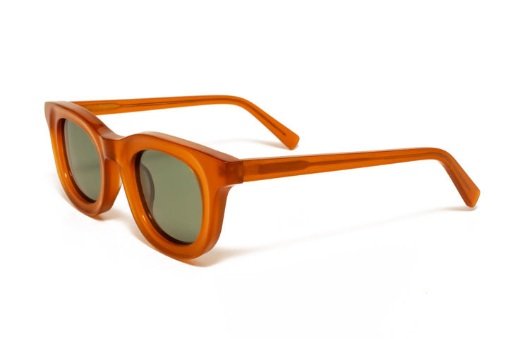 ASPEN crystal yellow / green polarized square sunglasses, top view