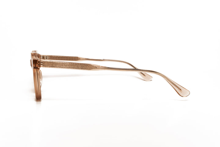 FIORA crystal tea / light brown polarized square sunglasses, side view
