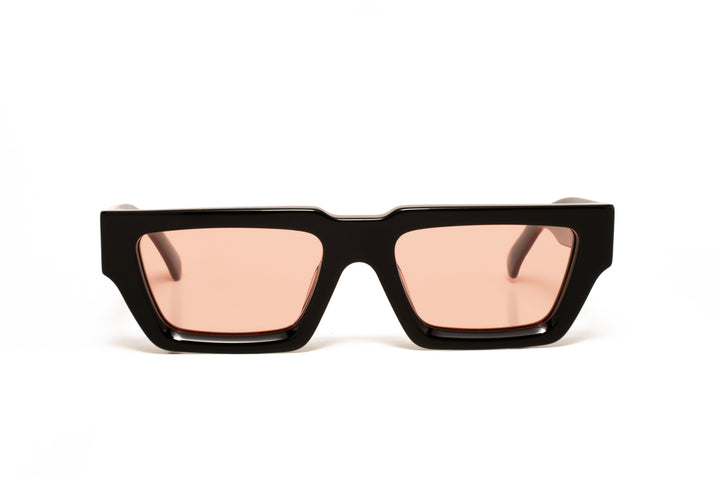 NOIR black / peach polarized rectangle sunglasses, front view