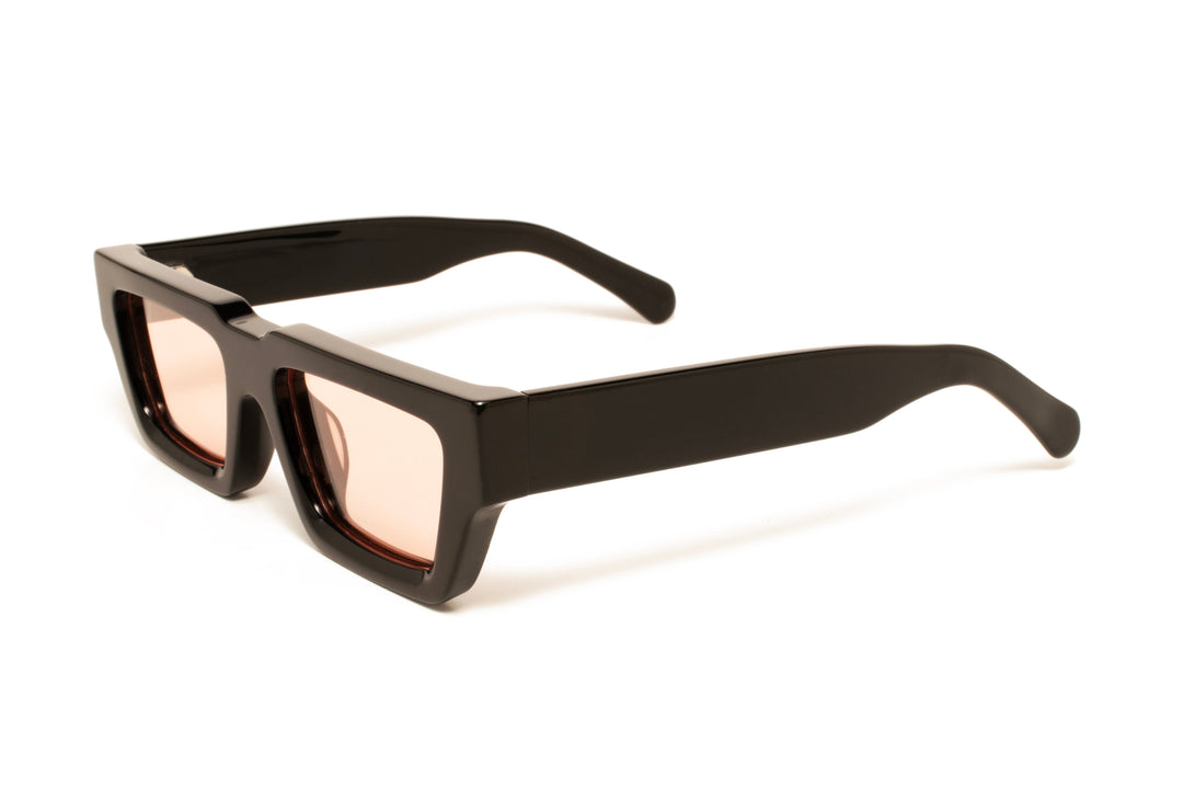 NOIR black / peach polarized rectangle sunglasses, top view