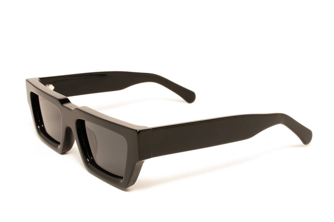 NOIR black / grey polarized rectangle sunglasses, top view