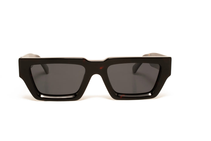 NOIR tortoise / grey polarized rectangle sunglasses, front view