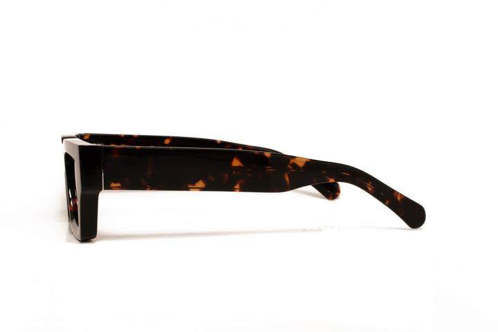 NOIR tortoise / grey polarized rectangle sunglasses, side view