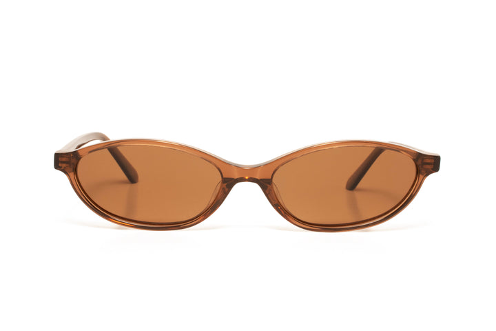 FREYA brown / brown polarized oval sunglasses, front view