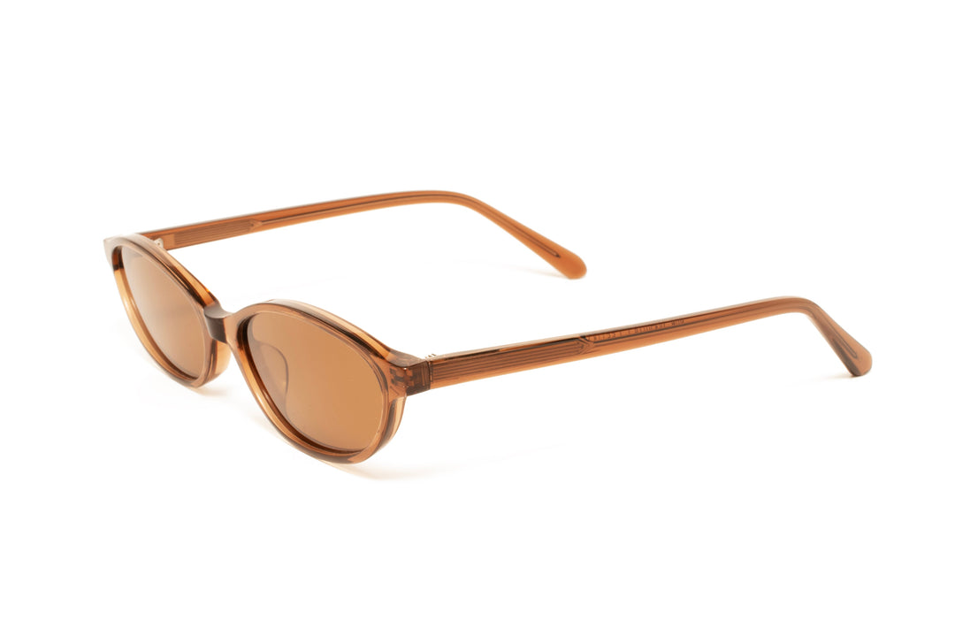 FREYA brown / brown polarized oval sunglasses, top view