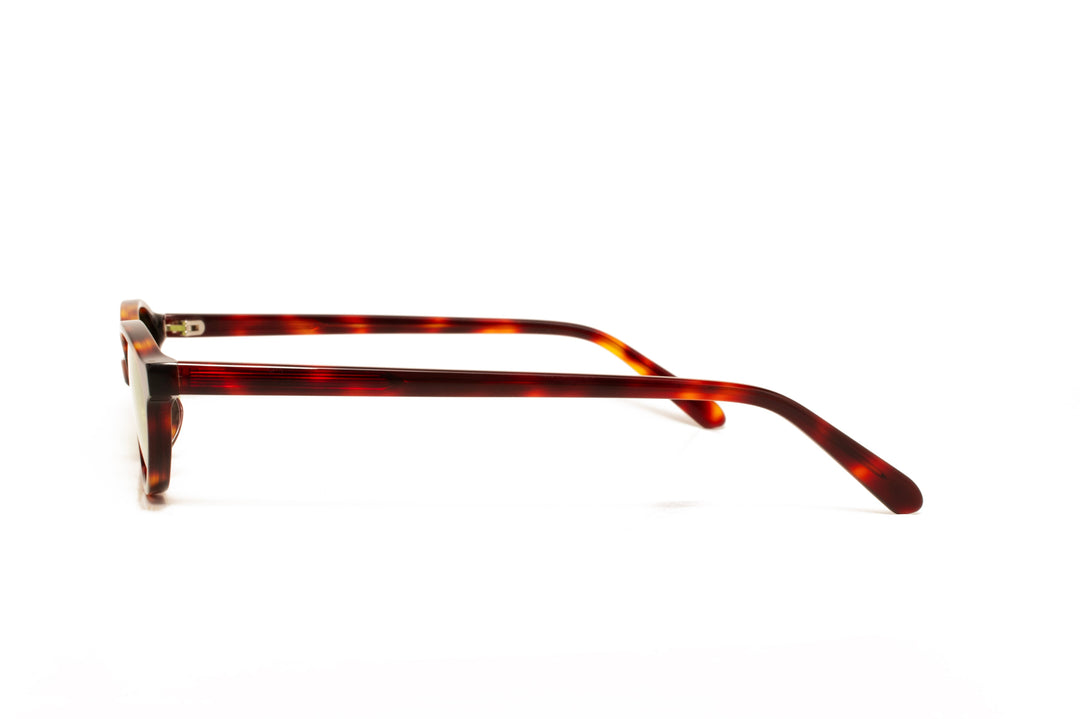 FREYA tortoise / green polarized oval sunglasses, side view