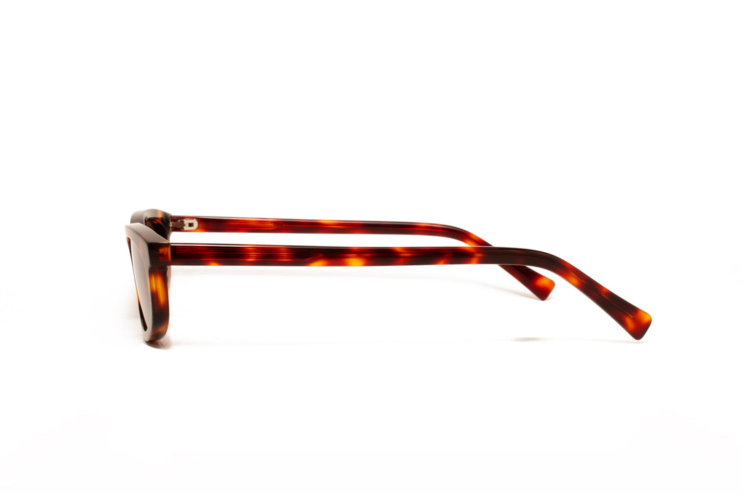 GEMMA tortoise / brown polarized oval sunglasses, side view
