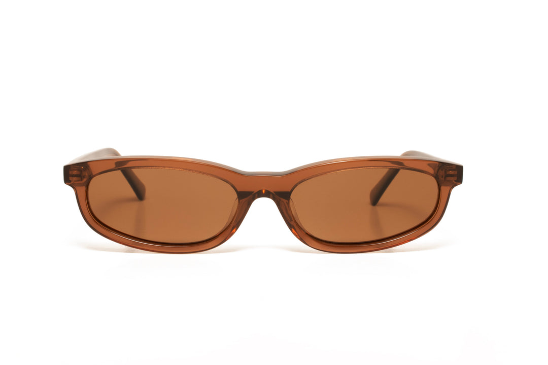 GEMMA brown / brown polarized oval sunglasses, front view