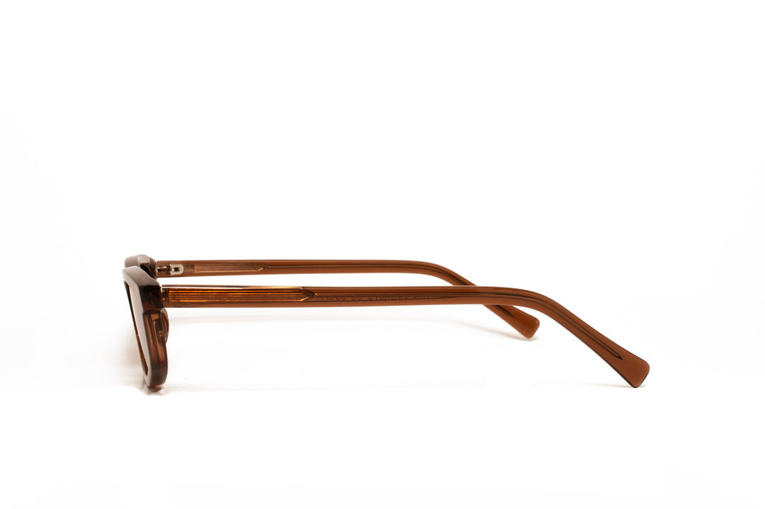 GEMMA brown / brown polarized oval sunglasses, side view