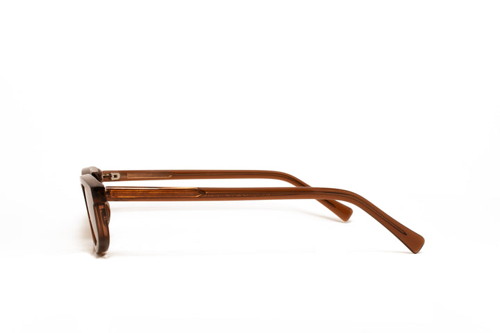GEMMA brown / brown polarized oval sunglasses, side view