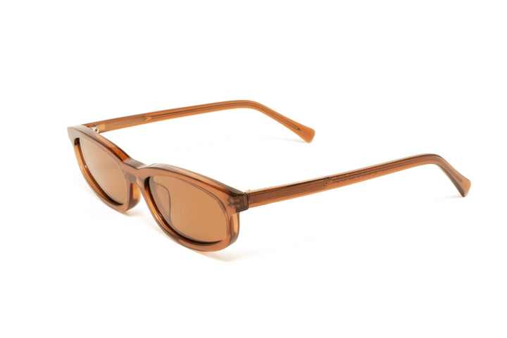 GEMMA brown / brown polarized oval sunglasses, top view