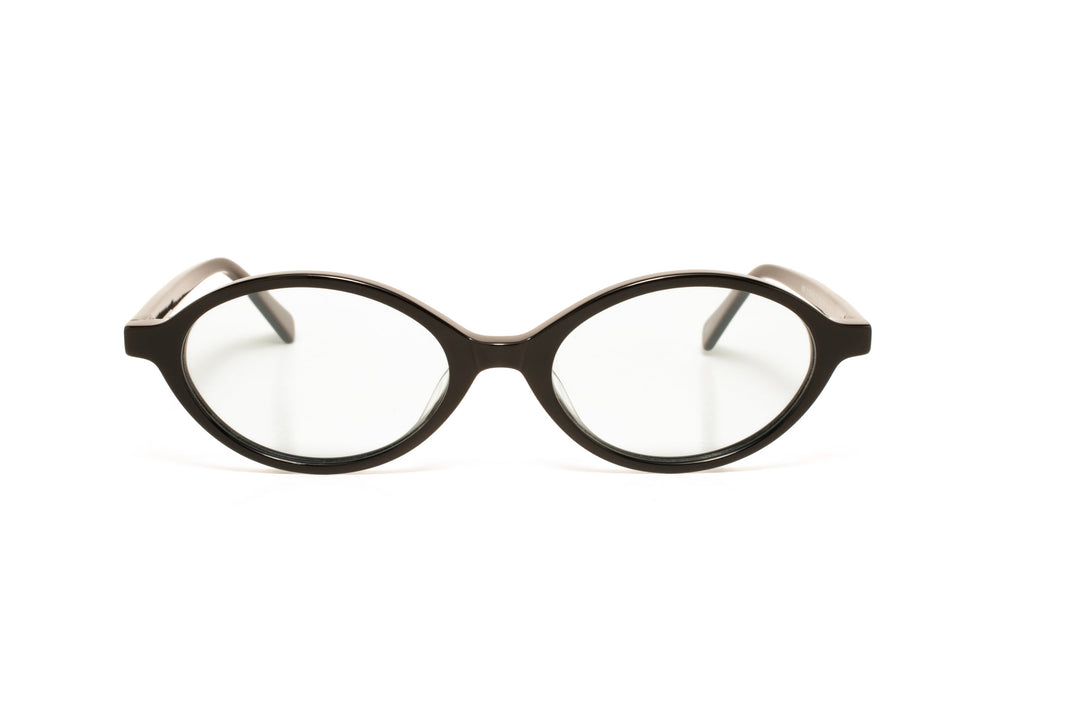 IRIS black  /  light blue polarized oval sunglasses, front view