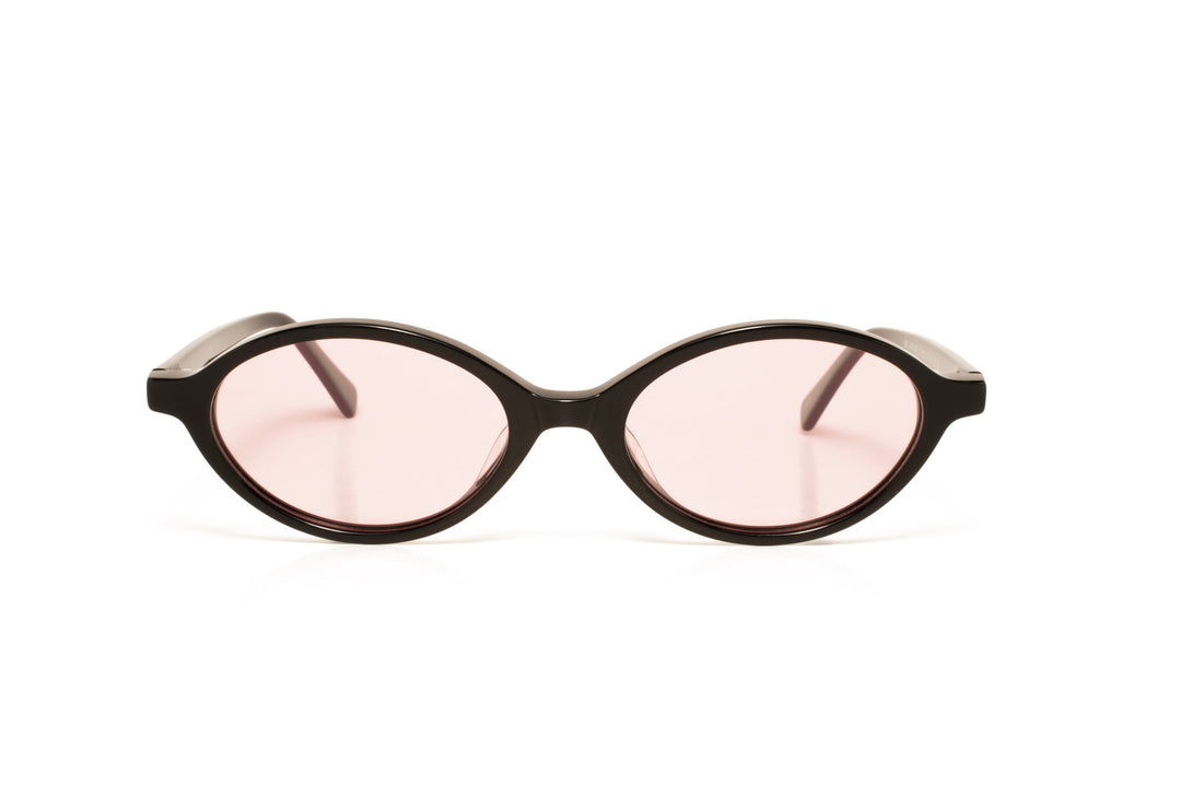 IRIS black  /  peach polarized oval sunglasses, front view