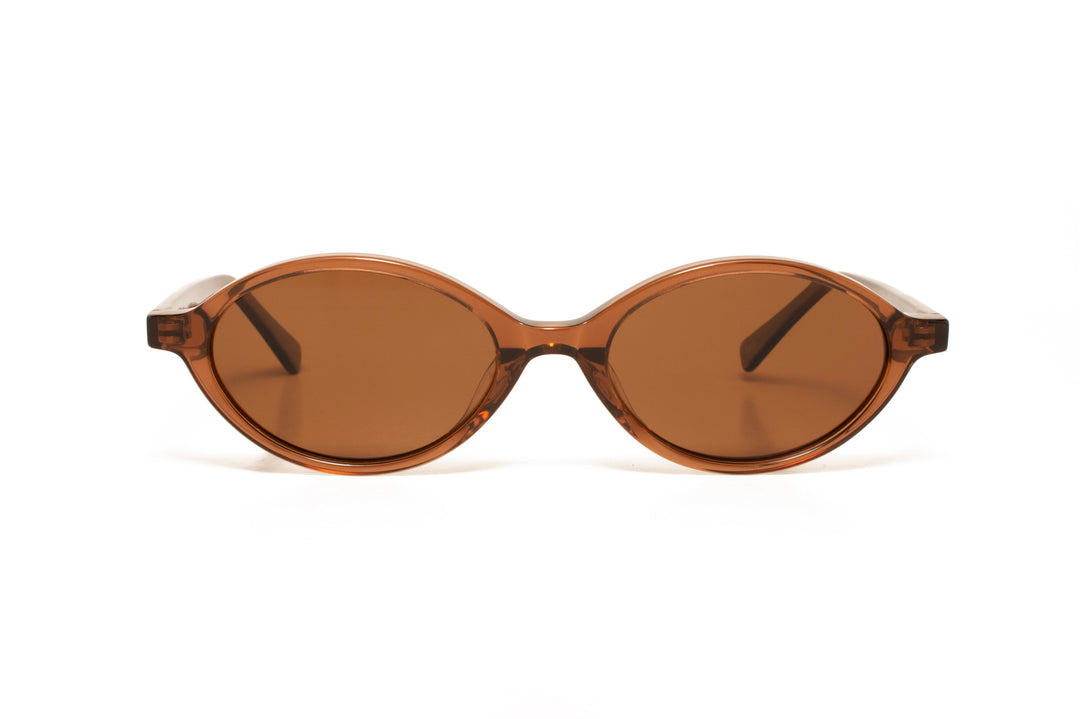 IRIS brown  /  brown polarized oval sunglasses, front view