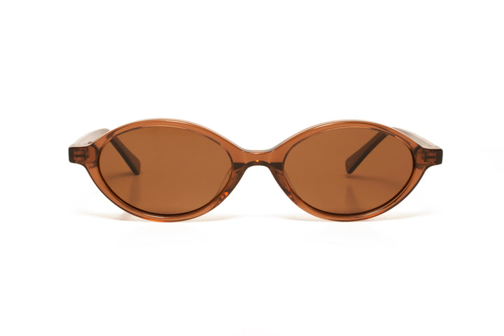 IRIS brown  /  brown polarized oval sunglasses, front view