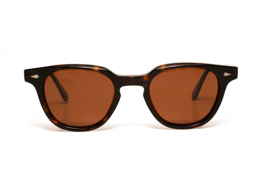 ONYX tortoise / brown polarized square sunglasses, front view