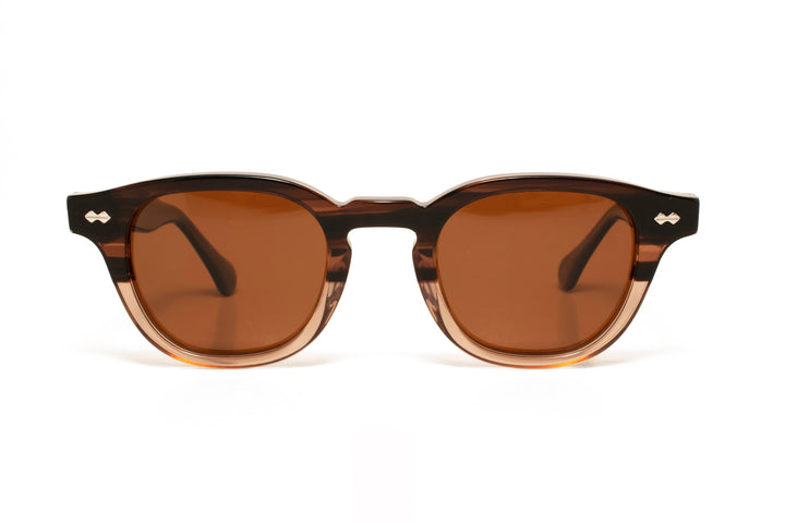 PHOENIX brown / brown polarized square sunglasses, front view
