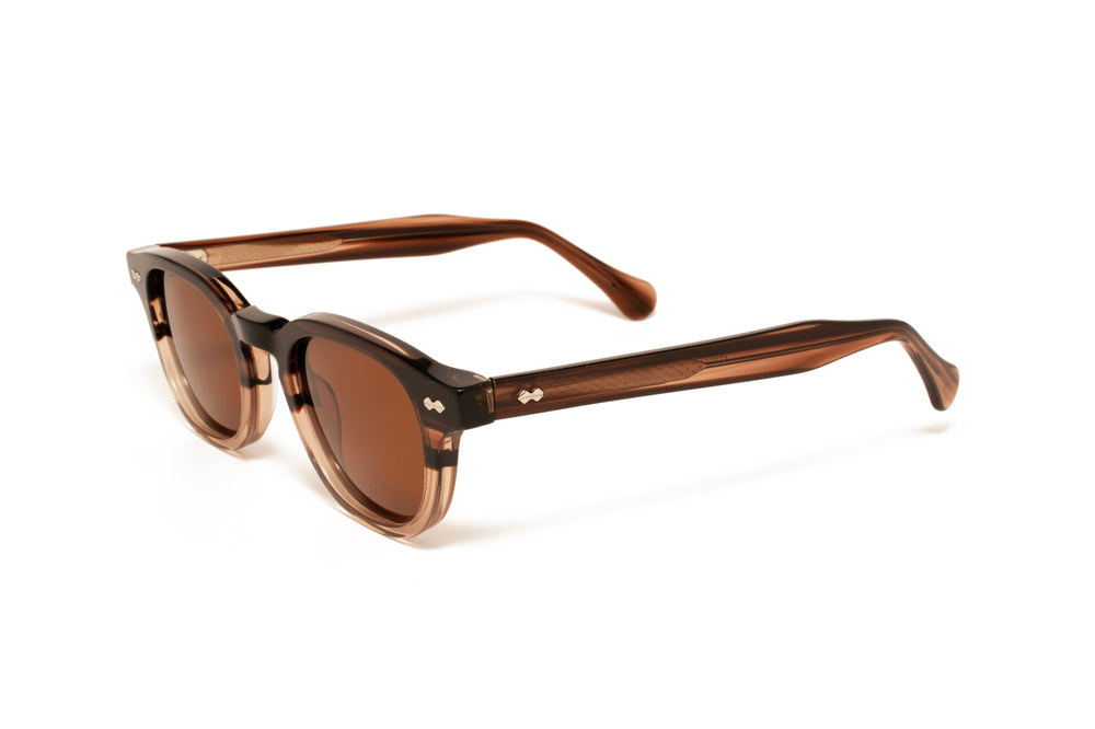 PHOENIX brown / brown polarized square sunglasses, top view