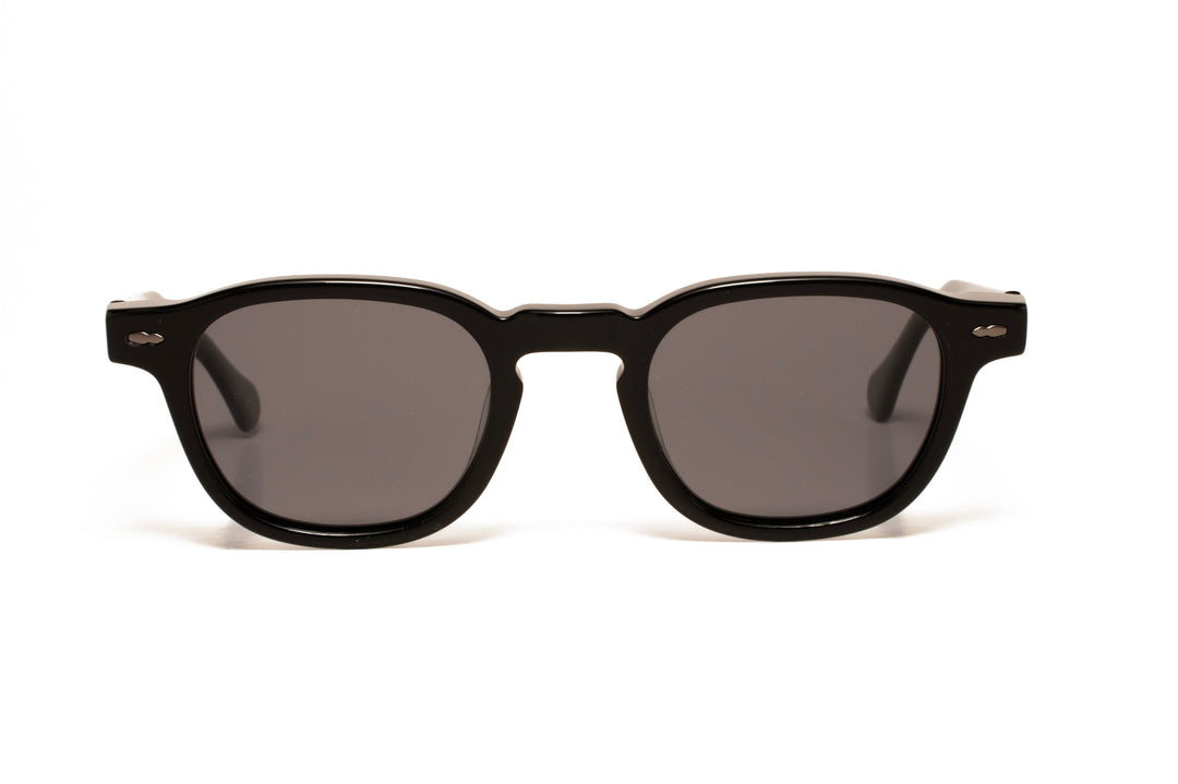 RIVER black / grey polarized square sunglasses, front view