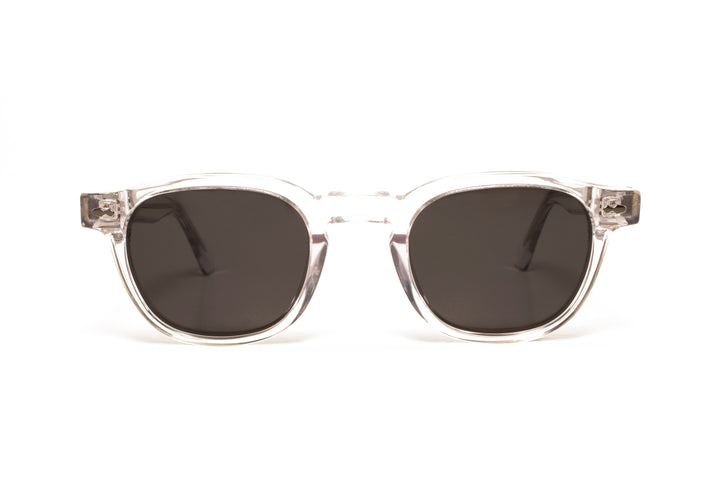 RIVER crystal grey / grey polarized square sunglasses, front view