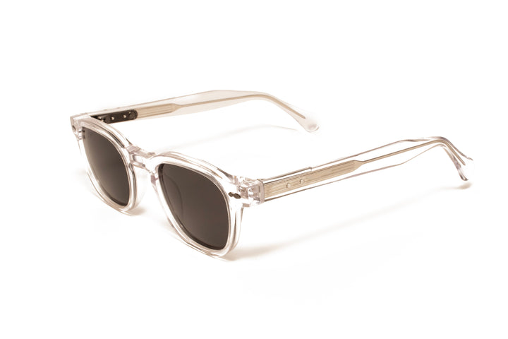 RIVER crystal grey / grey polarized square sunglasses, top view