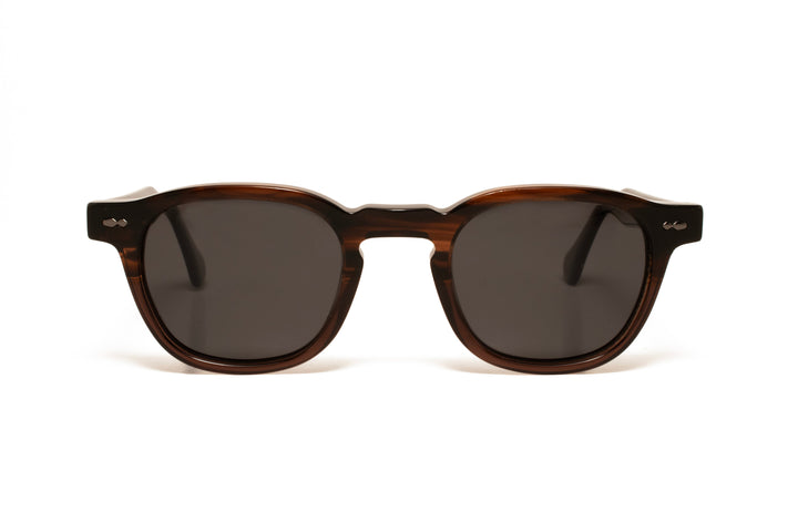 RIVER tortoise grey / grey polarized square sunglasses, front view