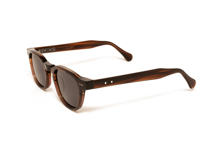 RIVER tortoise grey / grey polarized square sunglasses, top view
