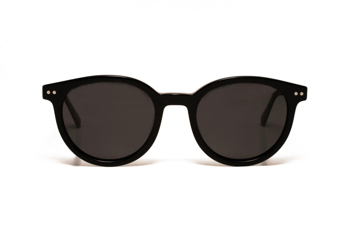 SAGE black / grey polarized round sunglasses, front view
