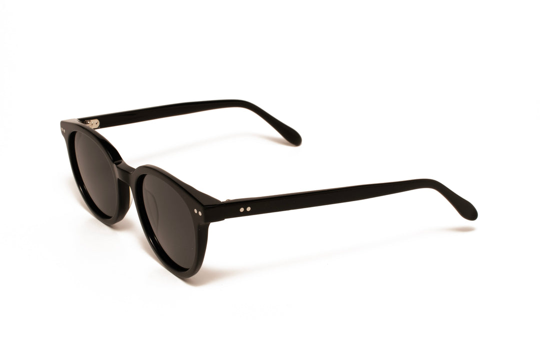 SAGE black / grey polarized round sunglasses, top view