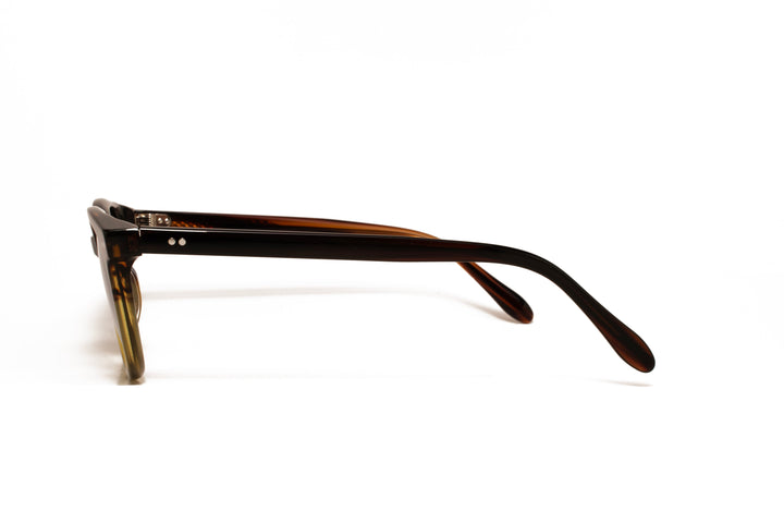SAGE brown honey / gradient blue polarized round sunglasses, side view
