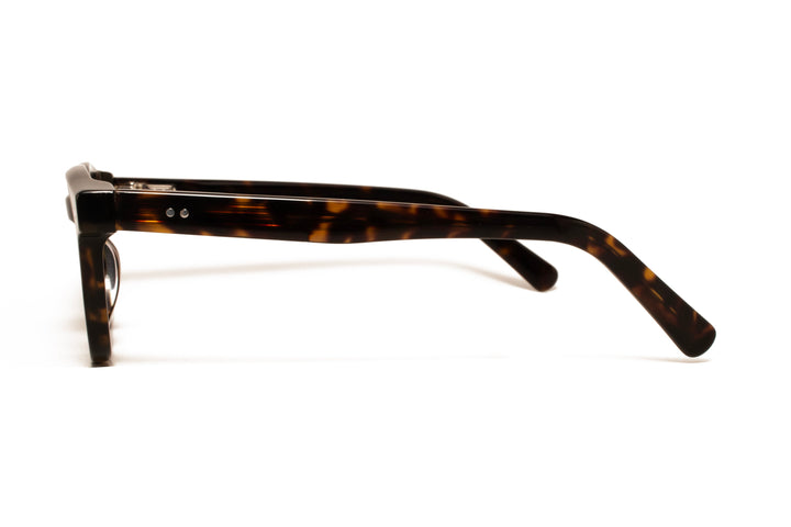 SKY tortoise / gradient grey polarized square sunglasses, side view