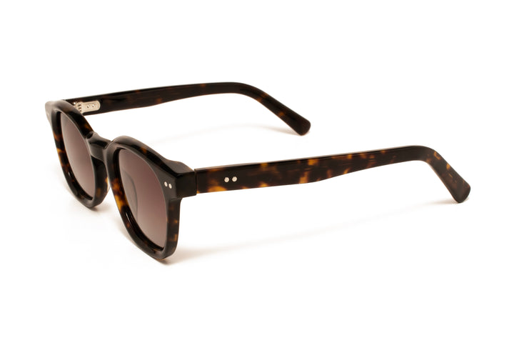 SKY tortoise / gradient grey polarized square sunglasses, top view
