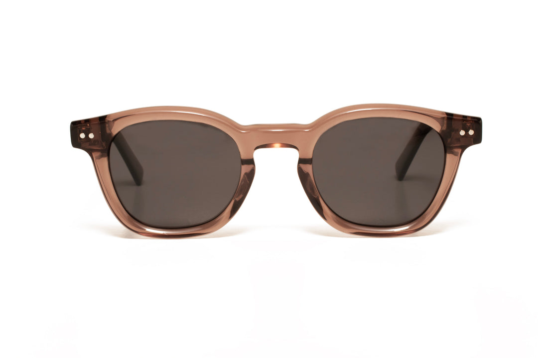 SKY brown crystal / grey polarized square sunglasses, front view