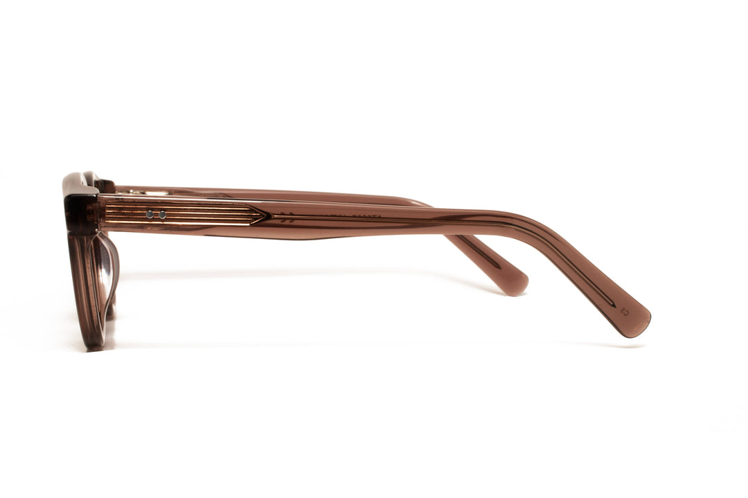 SKY brown crystal / grey polarized square sunglasses, side view