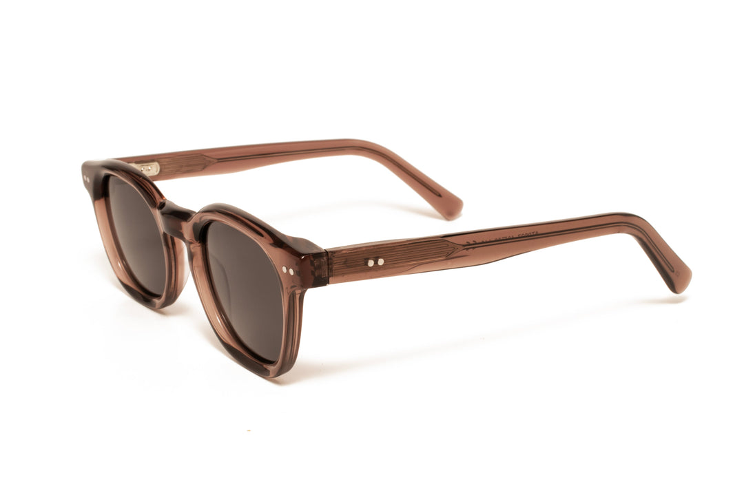 SKY brown crystal / grey polarized square sunglasses, top view