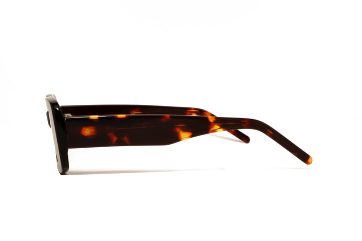 ISLA tortoise / grey  rectangle sunglasses, side view