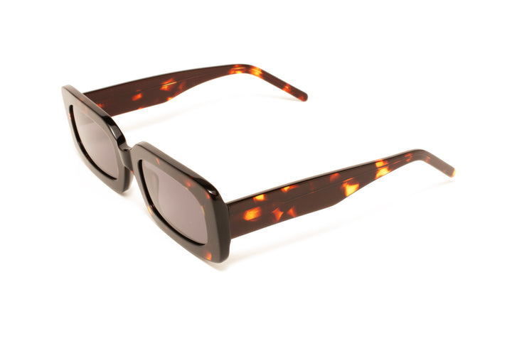 ISLA tortoise / grey  rectangle sunglasses, top view