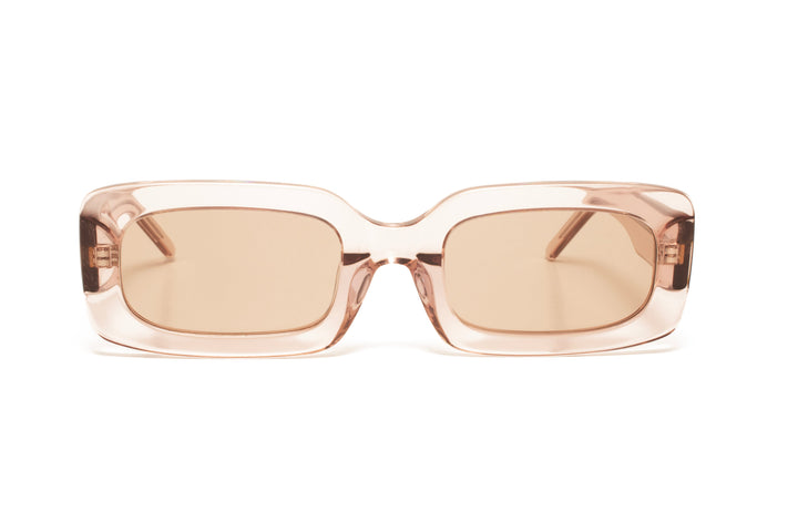 ISLA crystal pink / light grey  rectangle sunglasses, front view