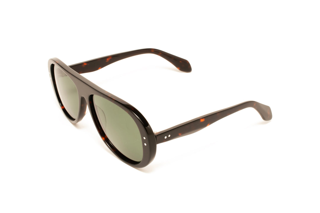 STORM black / green polarized aviator sunglasses, top view