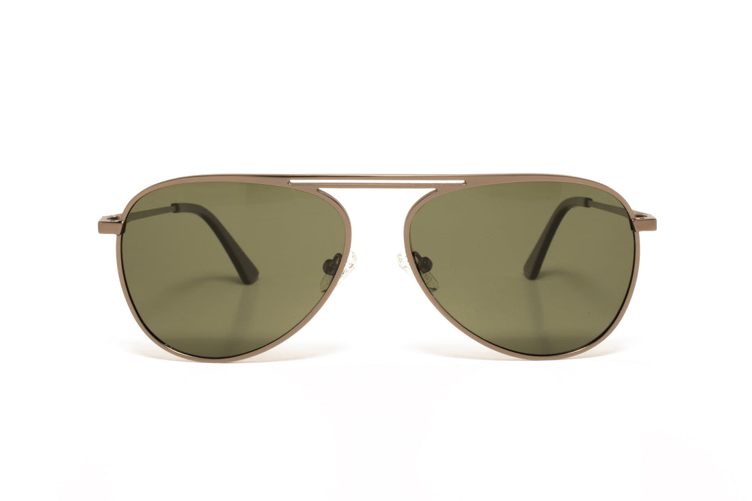 NIMBUS grey / green polarized aviator sunglasses, front view
