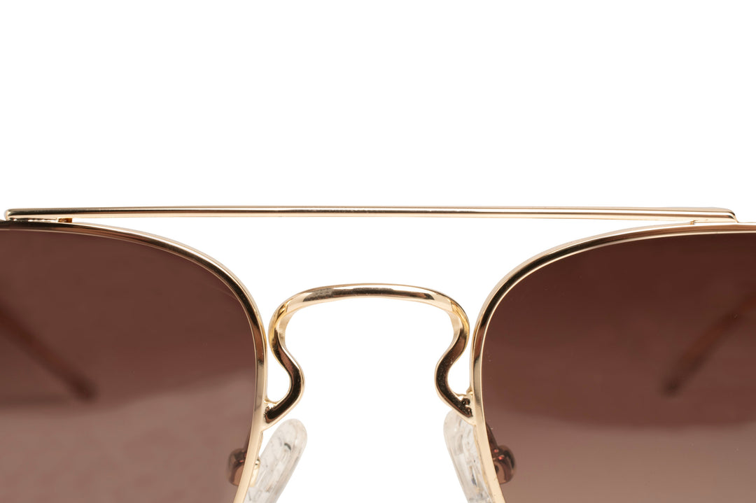 VESPER gold / brown polarized aviator sunglasses, details view
