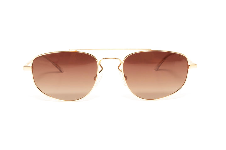 VESPER gold / brown polarized aviator sunglasses, front view