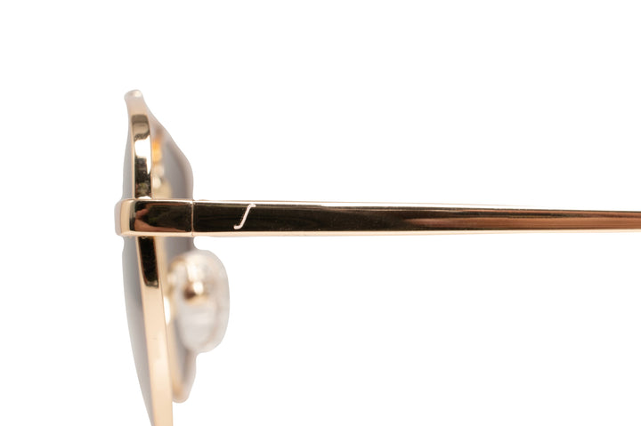 VESPER gold / brown polarized aviator sunglasses, logo view