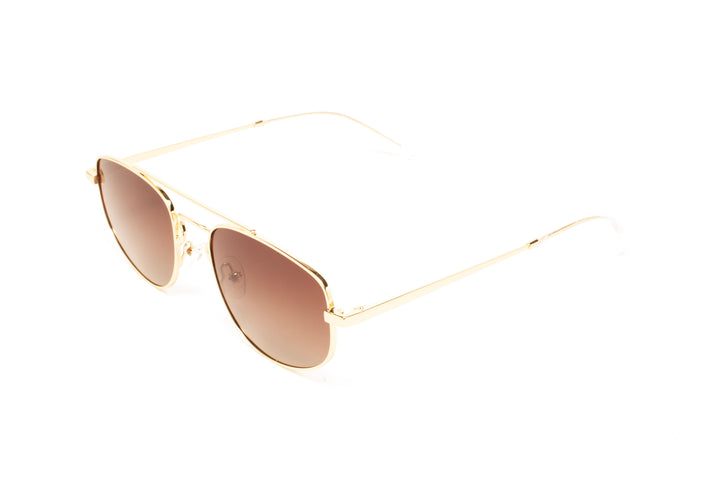 VESPER gold / brown polarized aviator sunglasses, top view