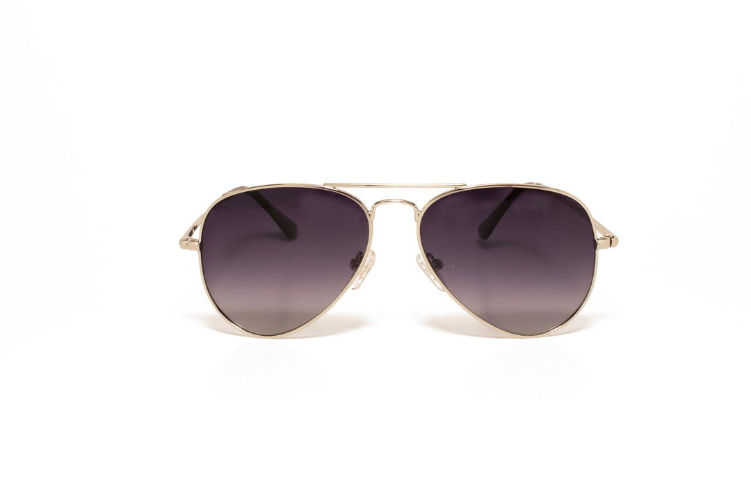 VISTA silver / grey polarized aviator sunglasses, front view