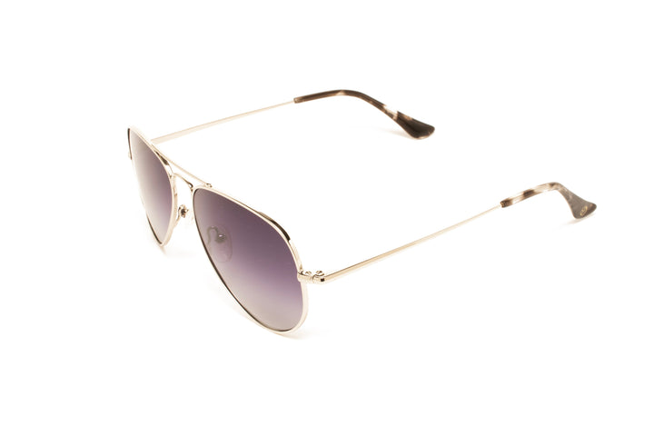 VISTA silver / grey polarized aviator sunglasses, top view